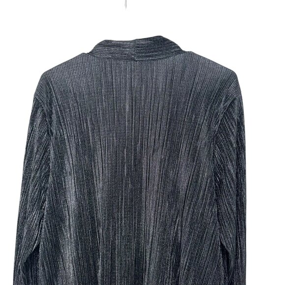 Chicos Easywear Women Silver Metallic Open-Front Cardigan Size 3 Stretch fabric - Picture 12 of 16